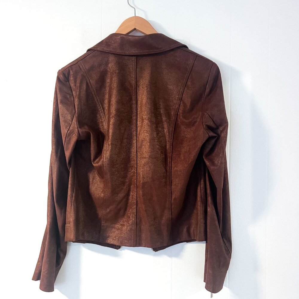 INSIGHT NEW YORK VEGAN LEATHER MOTO JACKET - Picture 3 of 13